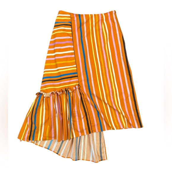 BROGGER Printed Heather Skirt Size Medium in Orange Multi Colored Stripes - Picture 5 of 12